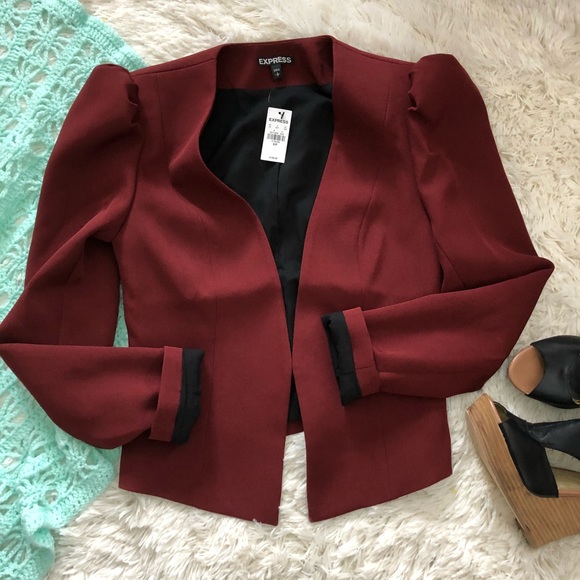 1 state puff shoulder blazer